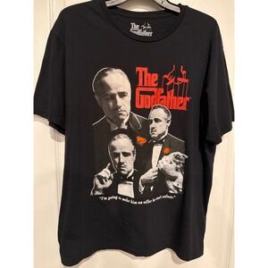 The Godfather Movie T Shirt Marlon Brando Black Graphic Tee Men's Large